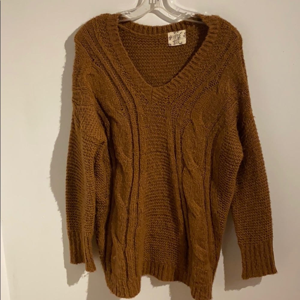 Brown knit pullover